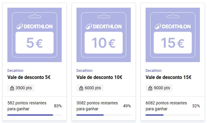 vales de desconto Decathlon